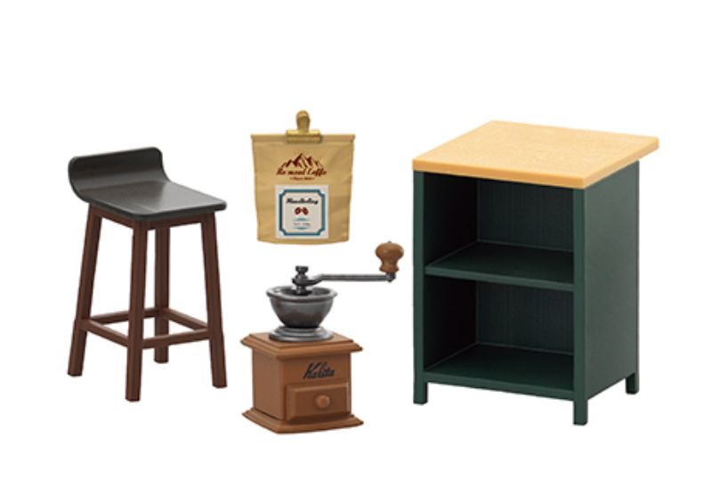 Coffret complet Coffee Life With Kalita pour maison de poupée miniature Re-ment