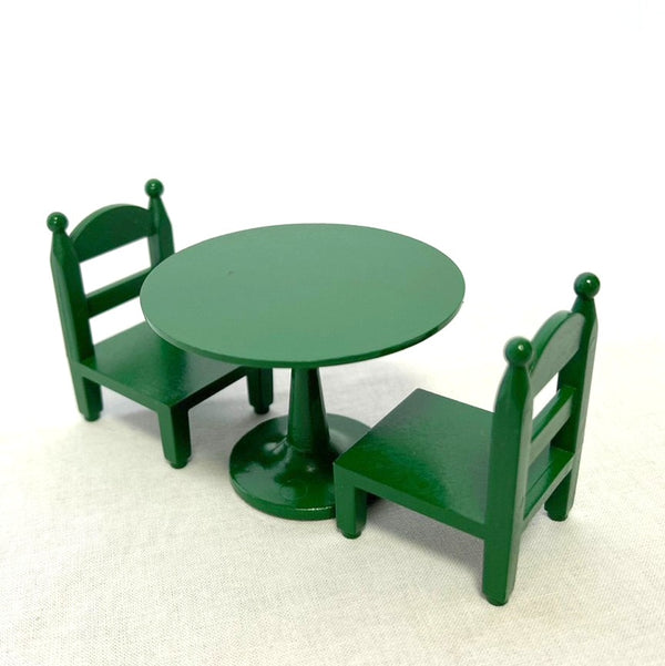 [Used] GREEN ROUND TABLE SET KA-02 Retired Epoch Japan Sylvanian Families