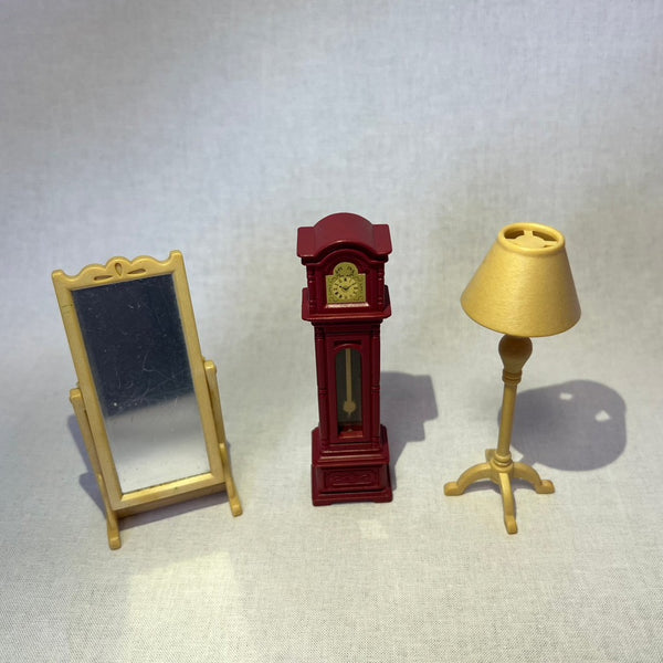 [Used] CLOCK LAMP MIRROR SET KA-88 Epoch Japan 1998 Retired Calico Sylvanian Families