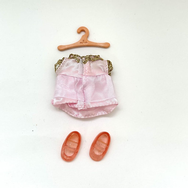 [Used] PINK DRESS FOR GIRLS and SHOES SET Epoch Sylvanian Families