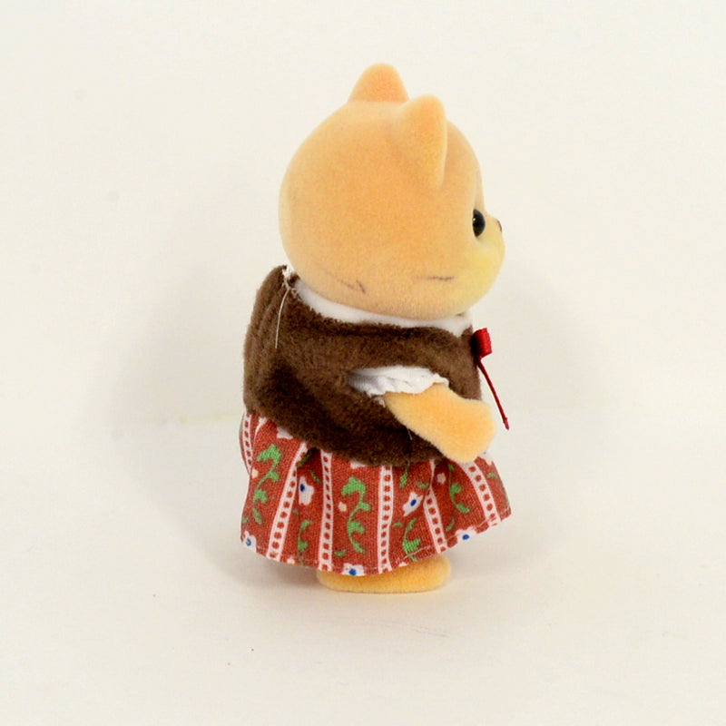 [Used] CARAMEL DOG FAMILY FATHER MOTHER GIRL BABY Epoch Japan Sylvanian Families