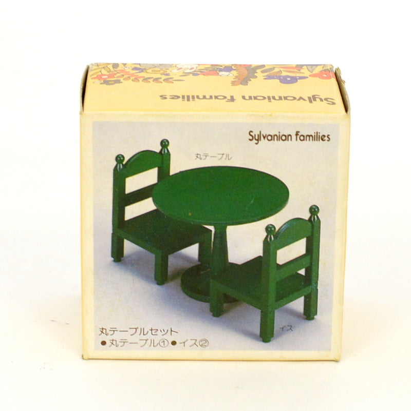 [Used] GREEN ROUND TABLE SET KA-02 Retired Epoch Japan Sylvanian Families