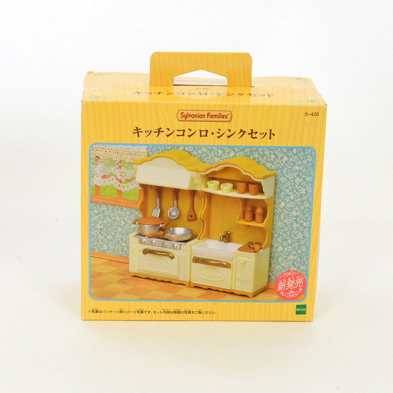 Used] KITCHEN STOVE AND SINK SET Epoch Japan KA-420 Sylvanian Families  Calico Critters