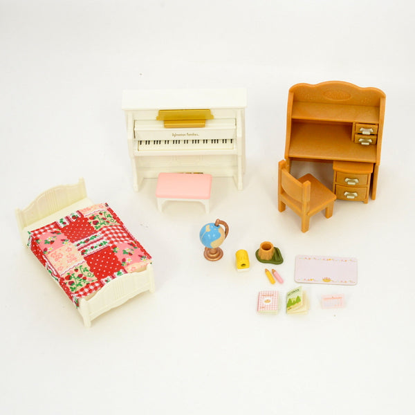 [Used] STUDY DESK PIANO BED SET Japan Sylvanian Families