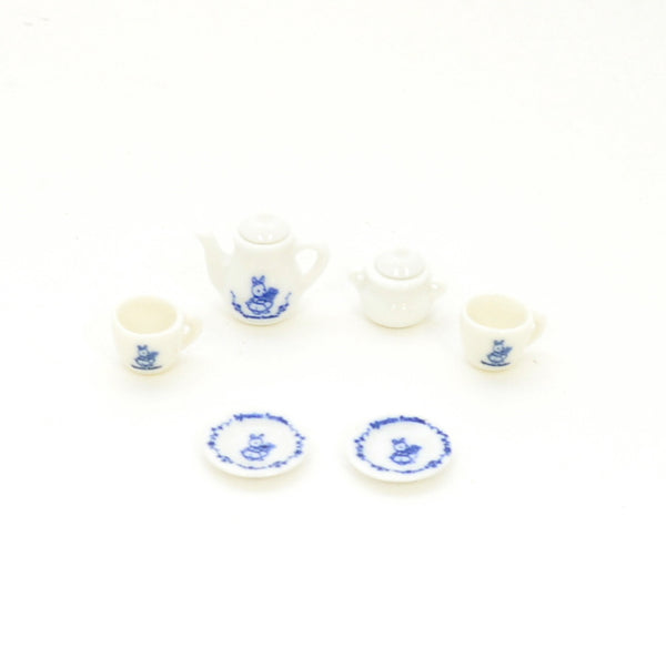[Used] TEA SET Epoch Japan 1985 Ceramic Rare KA-16 Sylvanian Families