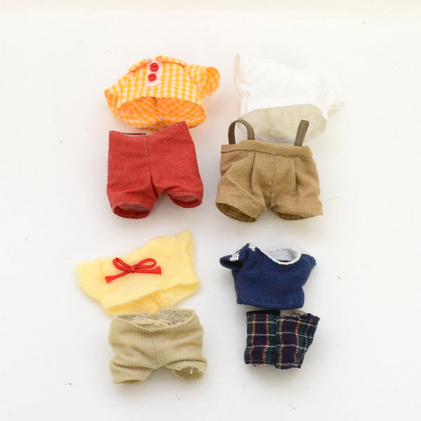[Used] CLOTHING ASSORT FOR BOY AND FATHER Calico Clitters Epoch Japan Sylvanian Families