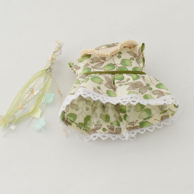 HANDMADE DRESS FOR GIRL GREEN LILY OF THE VALLEY Sylvanian Families