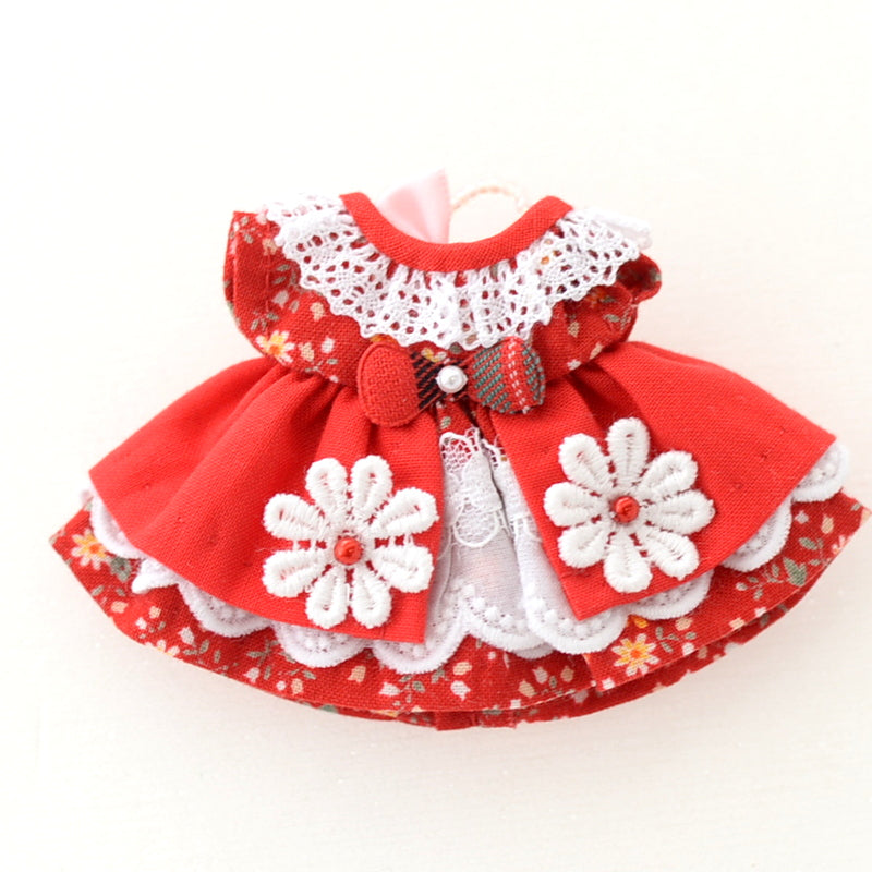 HANDMADE DRESS FOR MOTHER RED LAYERING Calico Critters Sylvanian Families