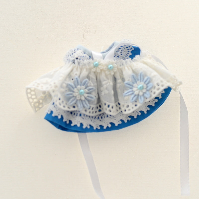 HANDMADE DRESS FOR MOTHER LIGHT BLUE W/ APRON Calico Critters Sylvanian Families