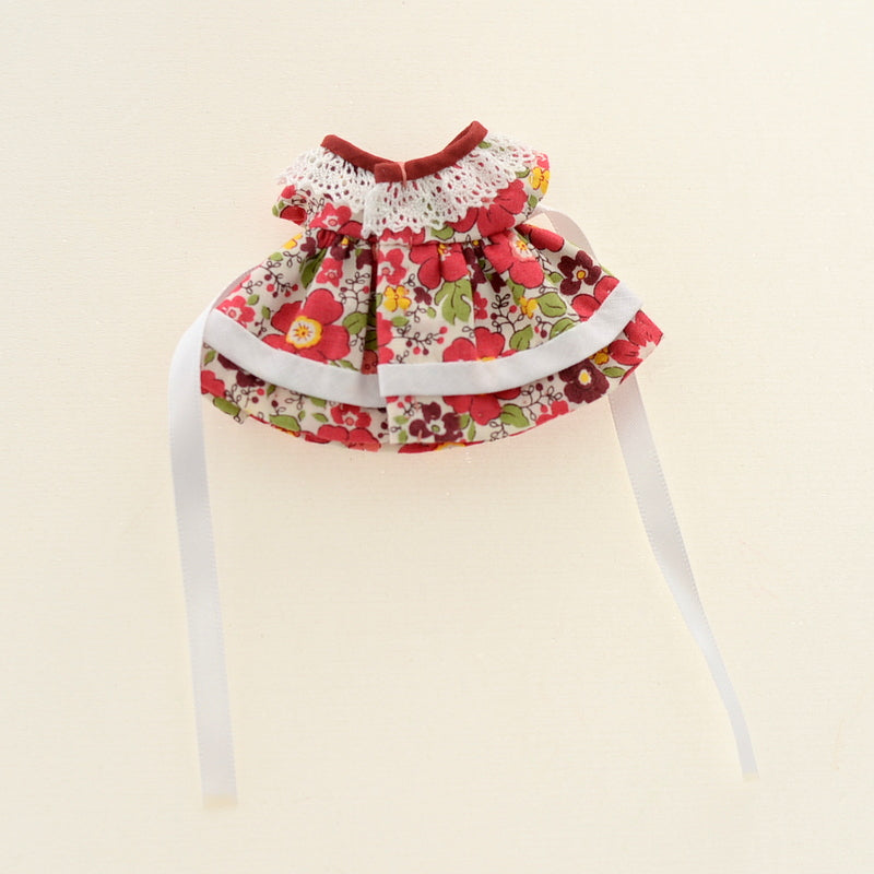 HANDMADE DRESS FOR MOTHER RED FLOWERS Calico Critters Sylvanian Families