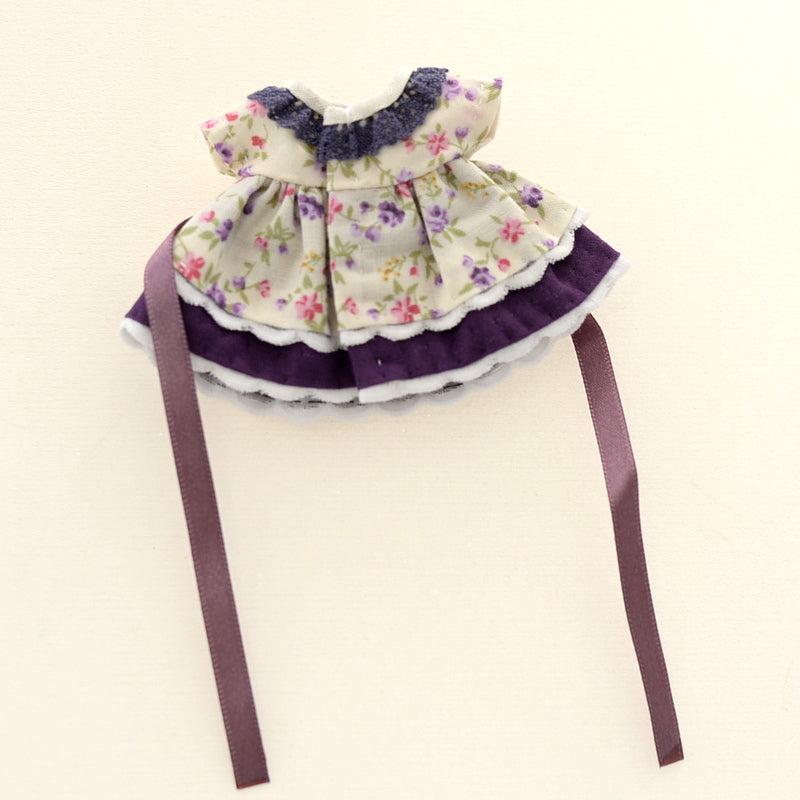 HANDMADE DRESS FOR MOTHER PURPLE FLORAL Calico Critters Sylvanian Families