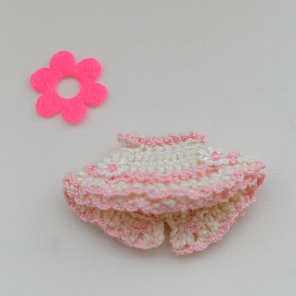 Vestido hecho a mano para Baby Crochet Pink Calico Clicks