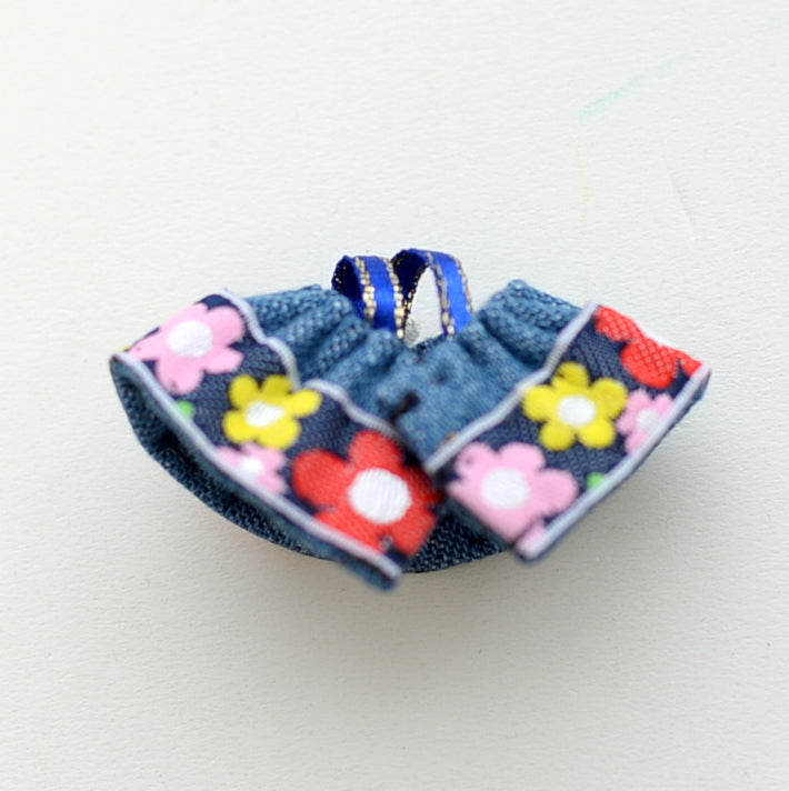 HANDMADE DRESS FOR BABY DENIM FLORAL Calico Critters Sylvanian Families