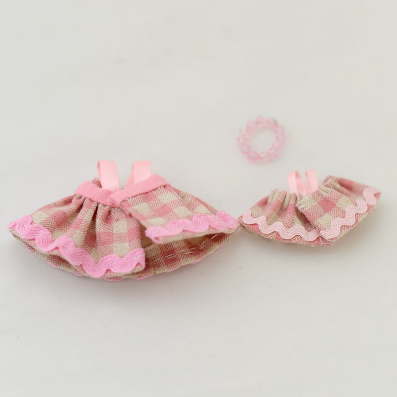 HANDMADE DRESS FOR GIRL & BABY GRAYSH PINK Calico Critters Sylvanian Families