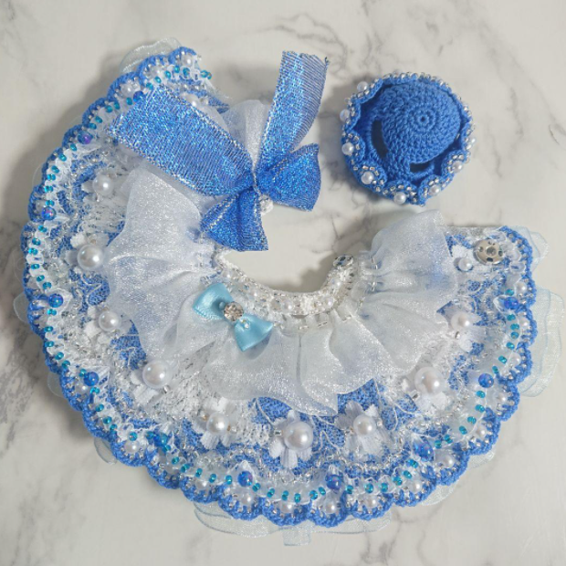 Sombrero de vestido azul hecho a mano para la madre época Calico Calico Critters