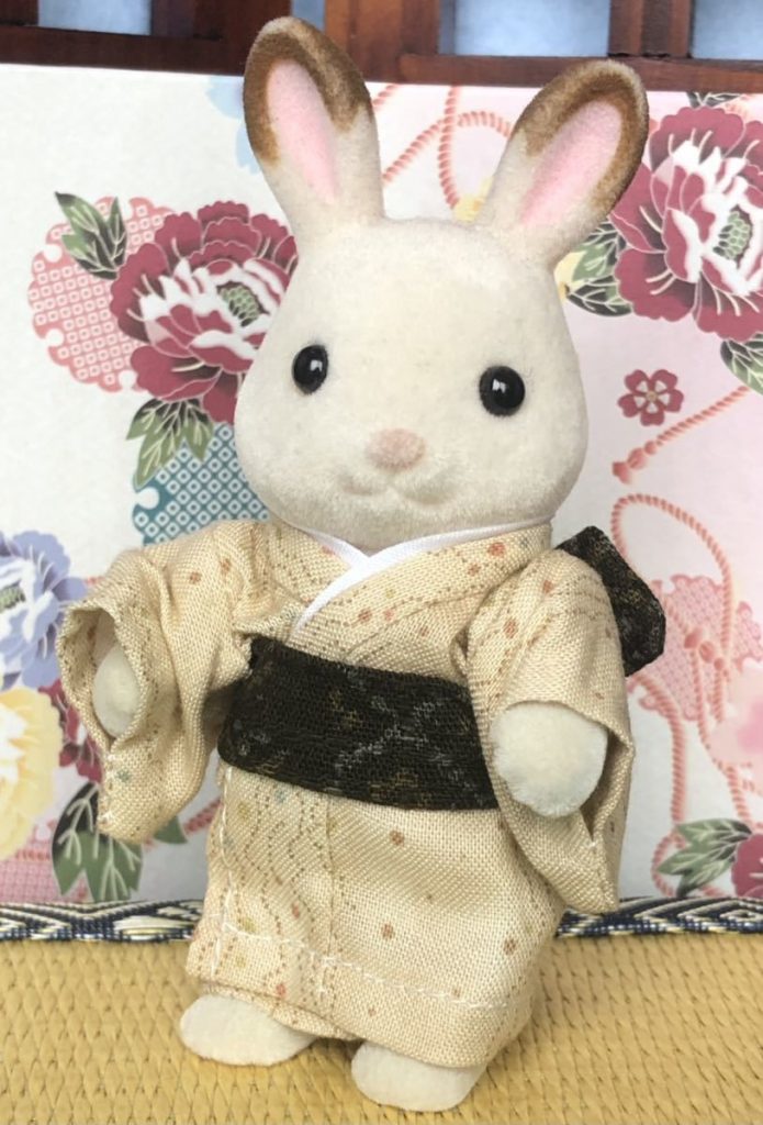 Kimono hecho a mano Padre marfil marrón pálido Calico Calico Critters