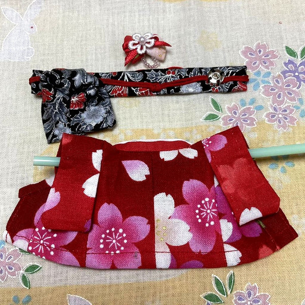 [Used] HANDMADE KIMONO FOR MOTHER SAKURA RED handmade